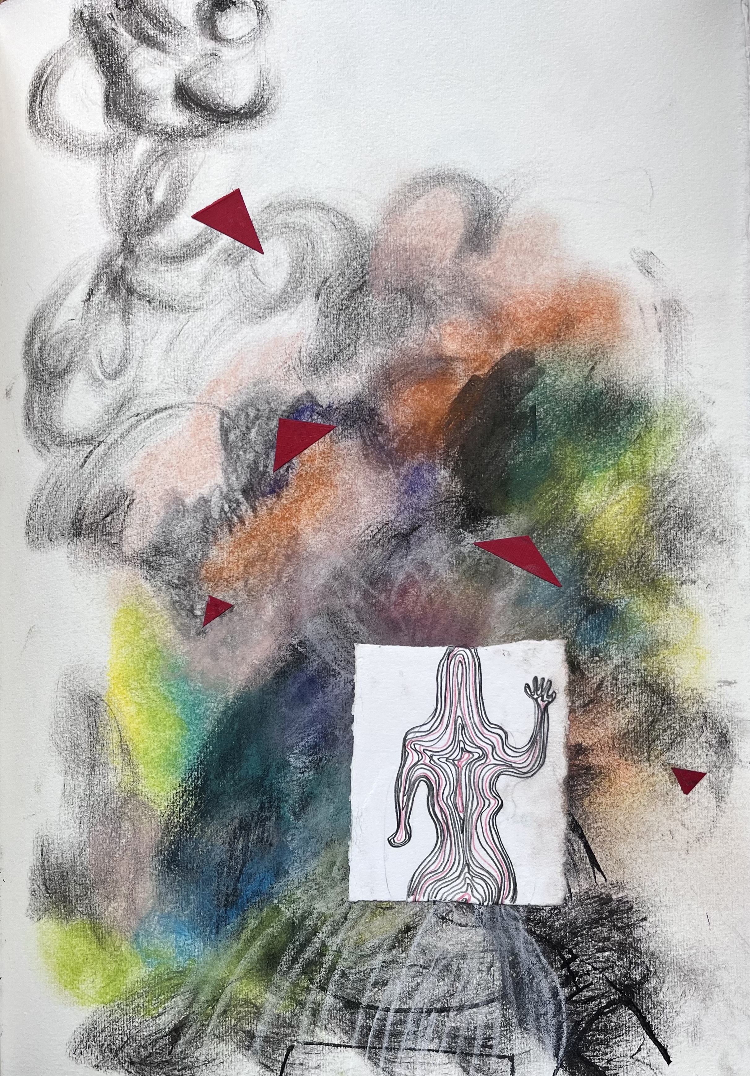 Drawing/Collage - Hello to the Chaos