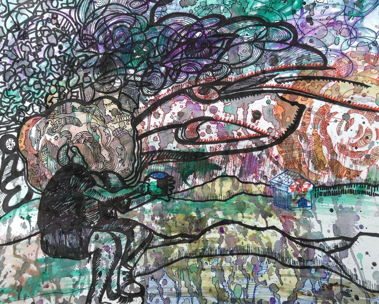 Drawing - Farm Sketch