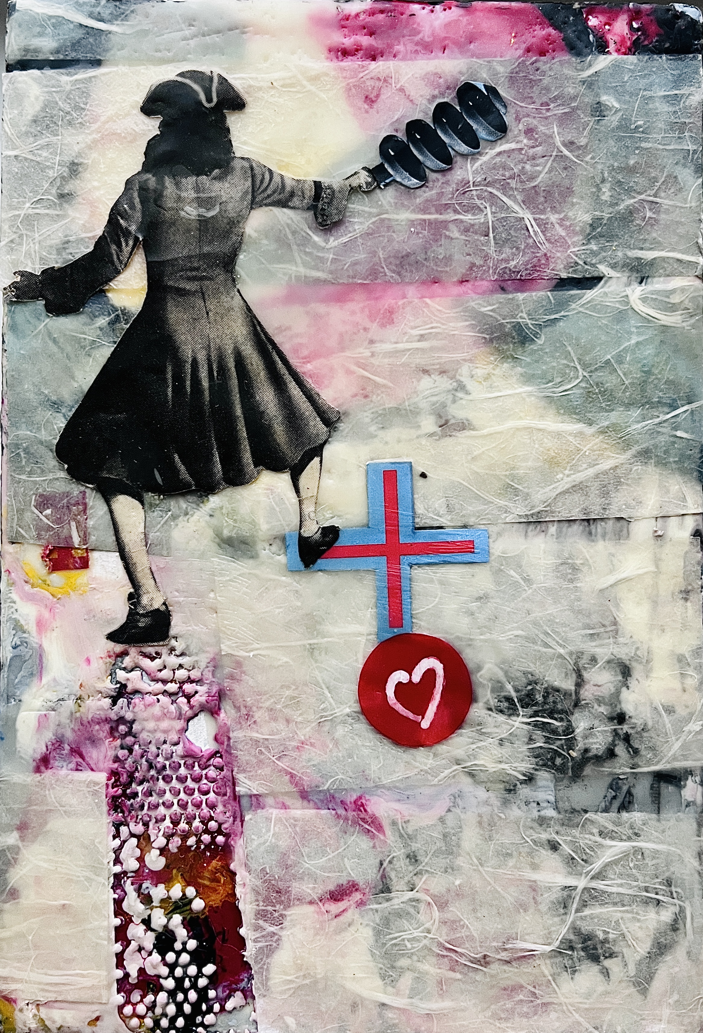 Encaustic Painting - Duel in Love